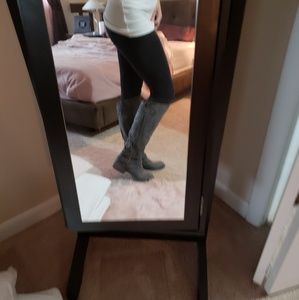 Madden Girl grey riding boots sz 7.5 (fits 8 too)